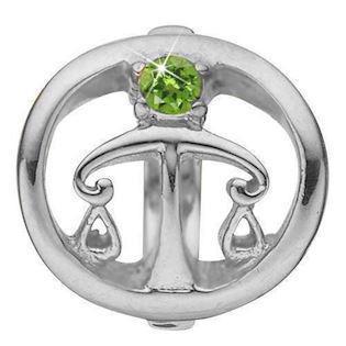 Christina Collect Sterling Silver Weight Zodiac with Green Stone (Sep 23 - Oct 22)
